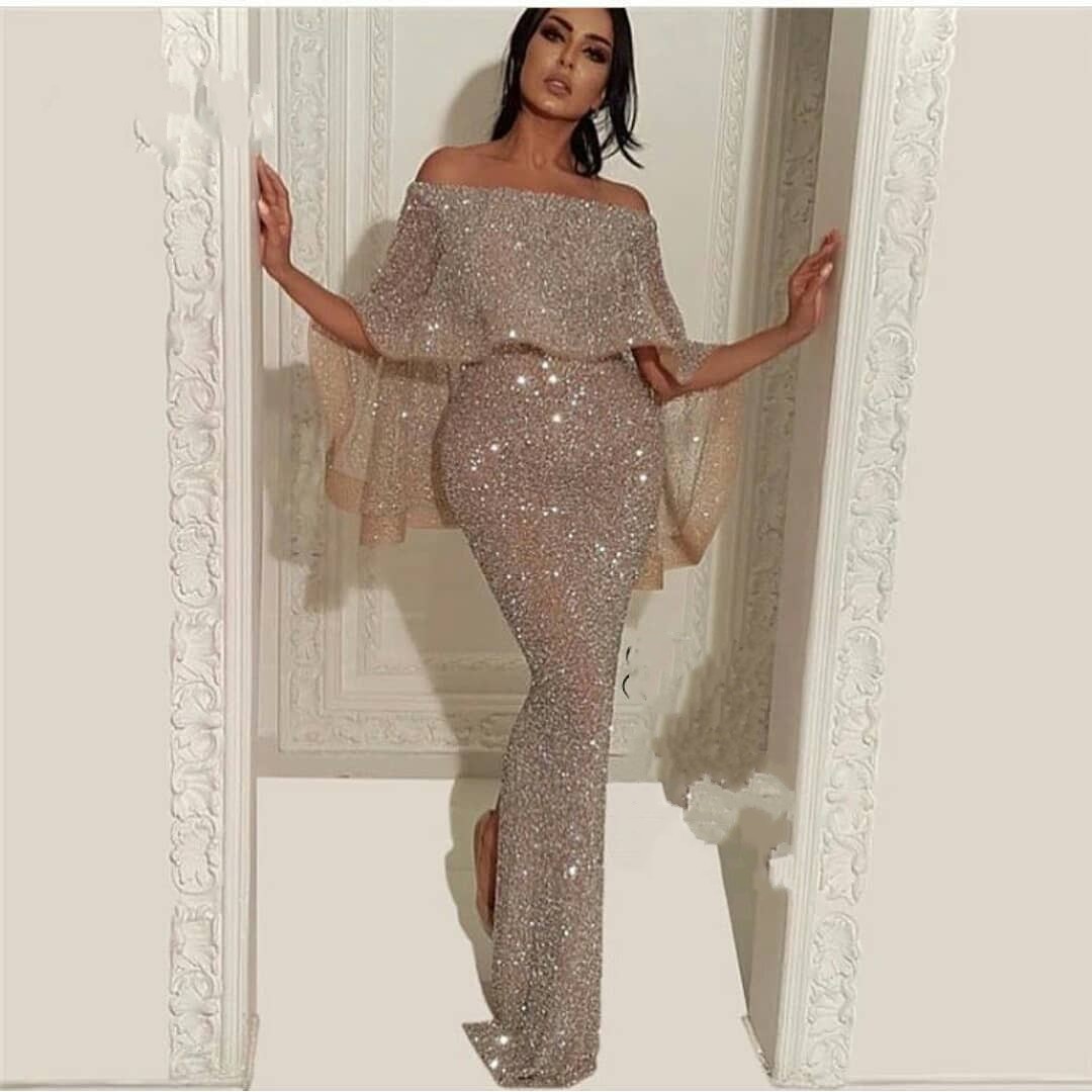 Elegante Abendkleider Mit Glitzer | Abiballkleid Lang Günstig Online