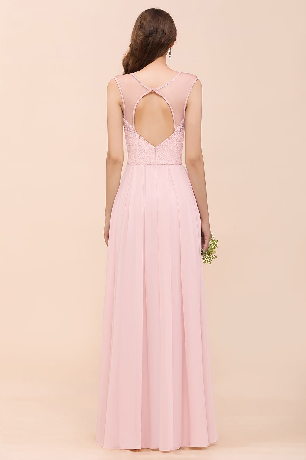 Elegante Brautjungfernkleider Lang Rosa | Hochzeitspartykleider Online