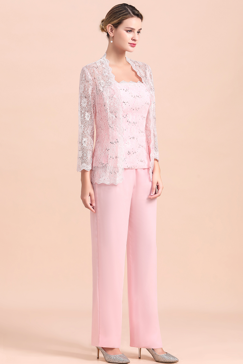 Rosa Brautmutterkleider Mit Bolero | Jumpsuit Brautmutterkleid Günstig-Misshow.de