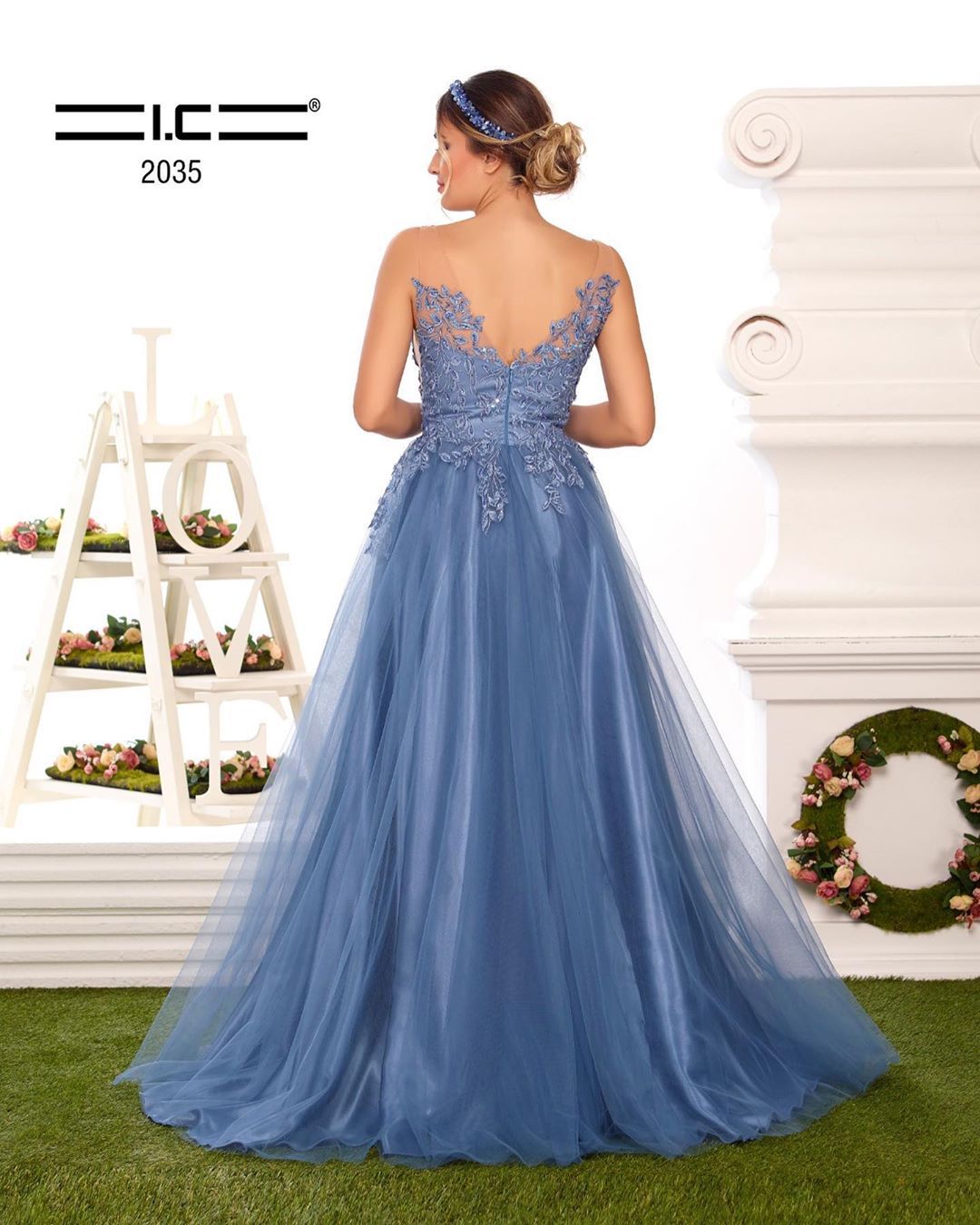 Elegante Abendkleider Lang V Ausschnitt | Abiballkleider Blau Günstig
