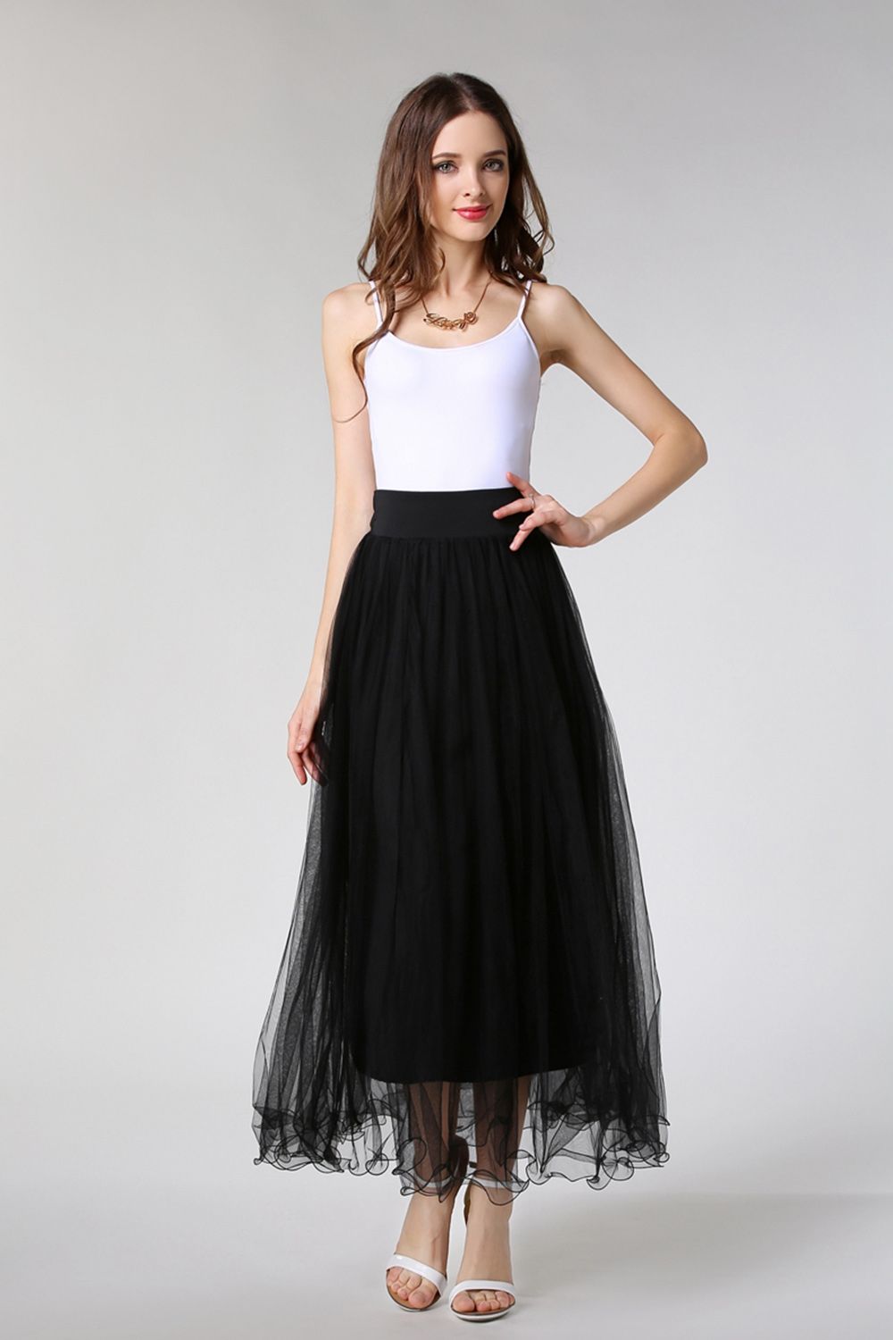 Schlechte A-Linie Petticoats lang | Prinzessin Petticoats aus weiches Netz-Misshow.de