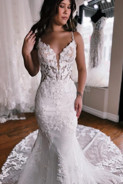 Vintage Brautkleider Meerjungfrau Stil | Hochzeitskleider Spitze