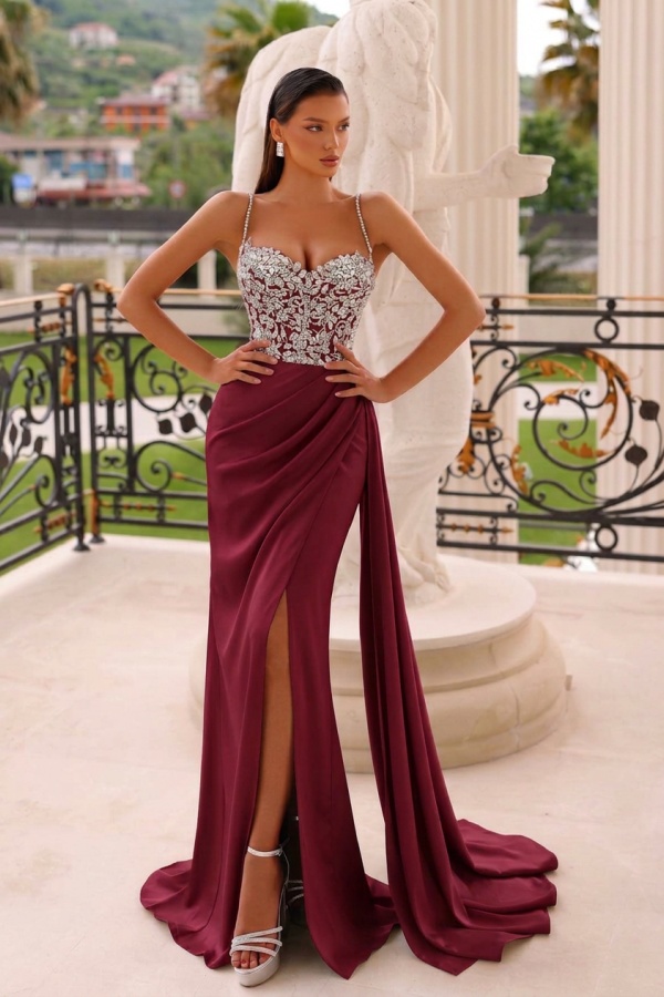 Elegante Abendkleider Lang Glitzer | Abiballkleider Sage