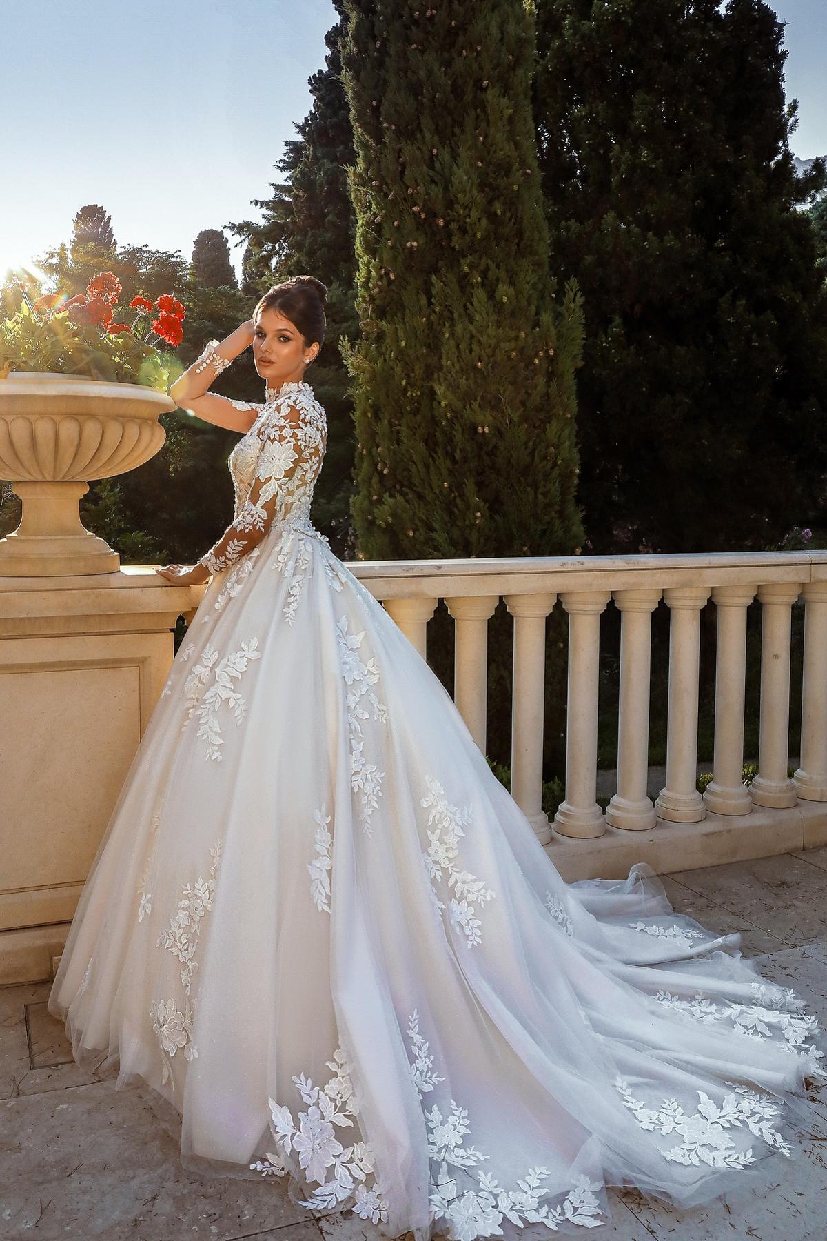 Vintage Hochzeitskleider Prinzessin Spitze Brautkleider mit Ärmel-Misshow.de