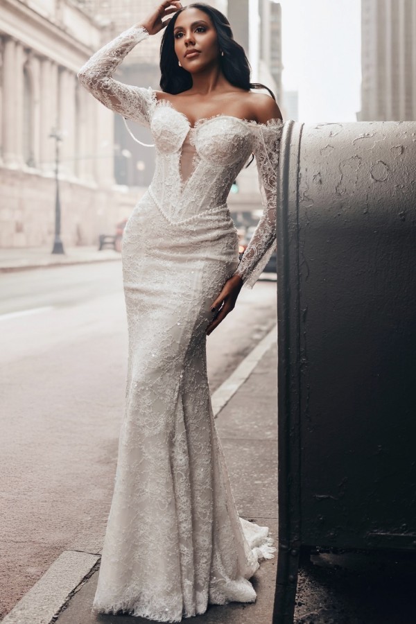 Vintage Hochzeitskleider Spitze Meerjungfrau Stil Brautkleider mit Ärmel