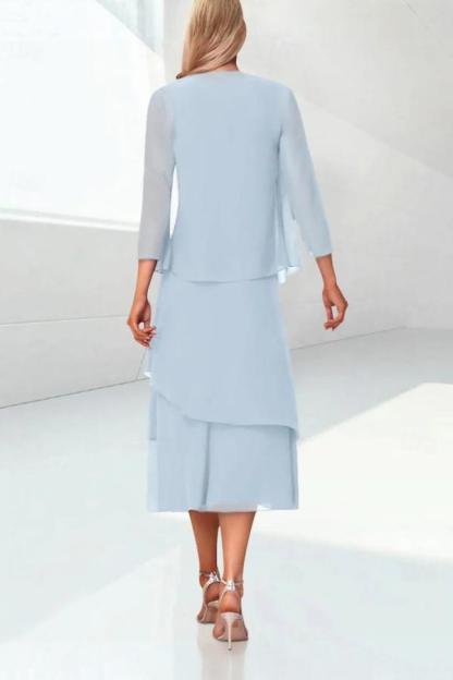 Summer Brautmutterkleider Himmel Blau Chiffon Kleider Für Brautmutter