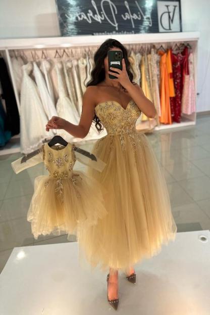 Gold Cocktailkleider Partykleider Kurz Abendkleider mit Glitzer