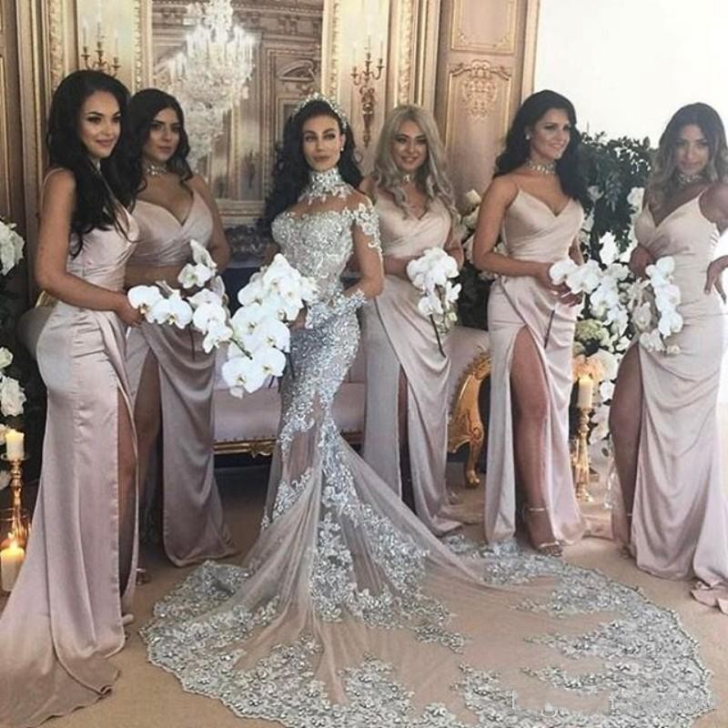 Luxury Brautkleider Mit Ärmel Meerjungfrau Hochzeitskleider Günstig Online Kaufen-Misshow.de