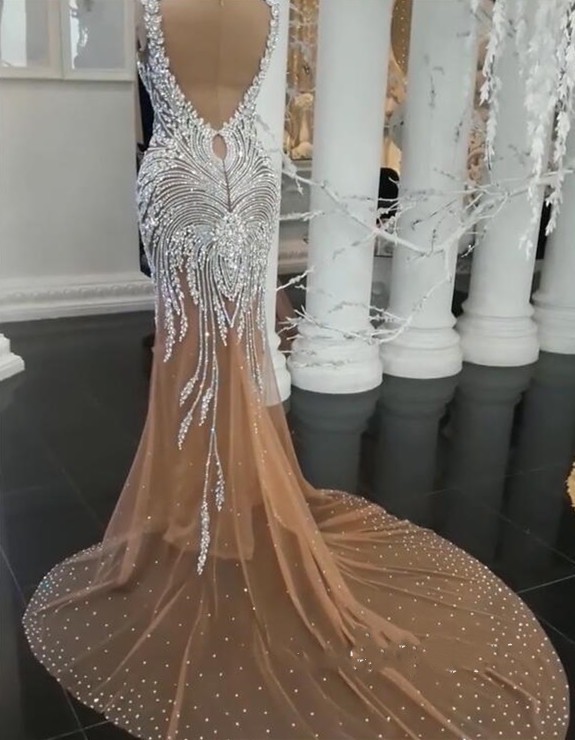 Luxus Abendkleider Lang | Kristal Abendmoden Abiballkleid Online