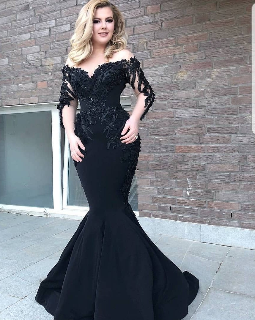 Designer Abendkleid Mit Ärmel | Schwarze Abendkleider Lang Günstig