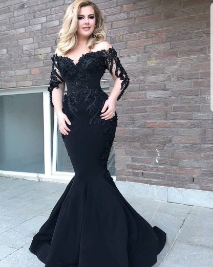 Designer Abendkleid Mit Ärmel | Schwarze Abendkleider Lang Günstig
