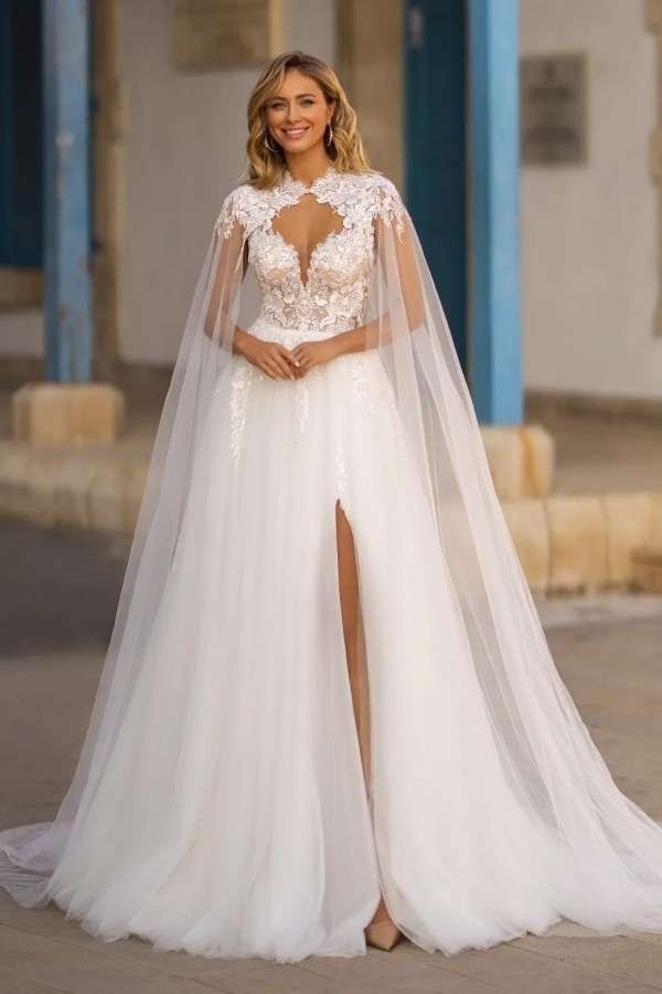 Boho Standesamt Hochzeitskleider V Ausschnitt A Linie Brautkleider