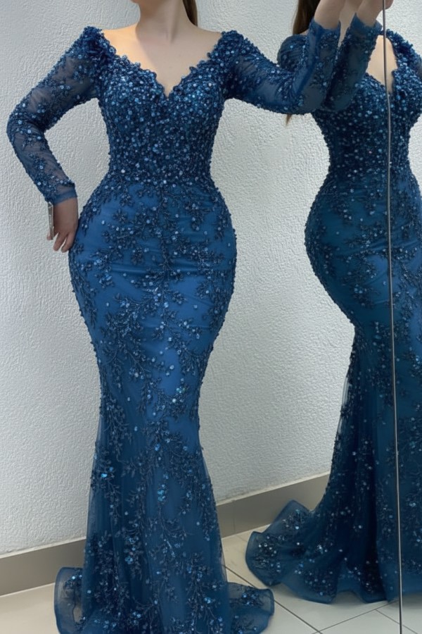 Elegante Abendkleider Meerjungfrau | Abiballkleider mit Glitze