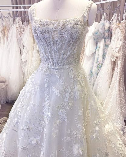 Luxus Hochzeitskleider A Linie Spitze | Brautkleider Online Kaufen
