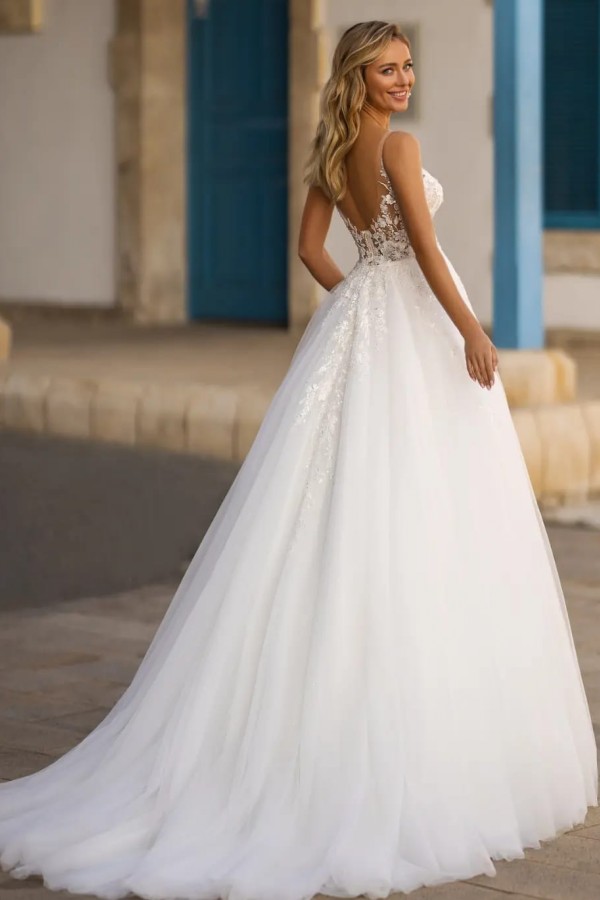 Boho Standesamt Hochzeitskleider V Ausschnitt A Linie Brautkleider