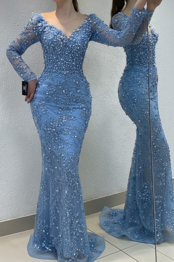 Elegante Abendkleider Meerjungfrau | Abiballkleider mit Glitze