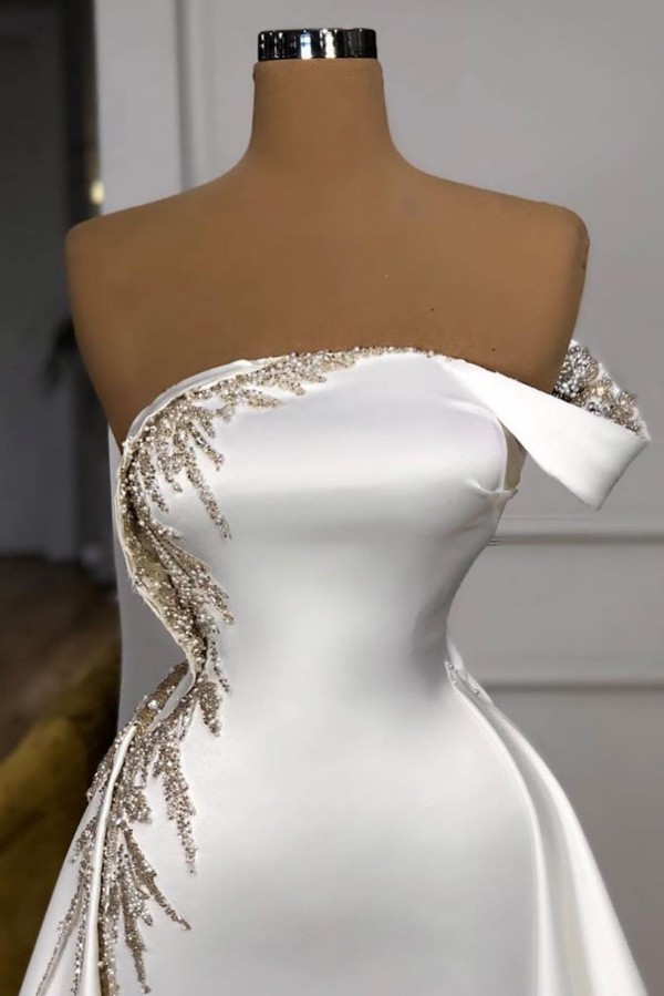 Elegante Abendkleider Lang Weiß Ballkleider Mit Glitzer