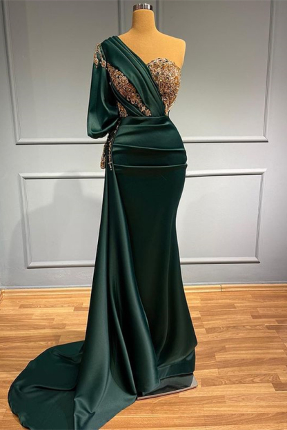 Elegante Abendkleider Lang Grün | Abiballkleider mit Glitzer