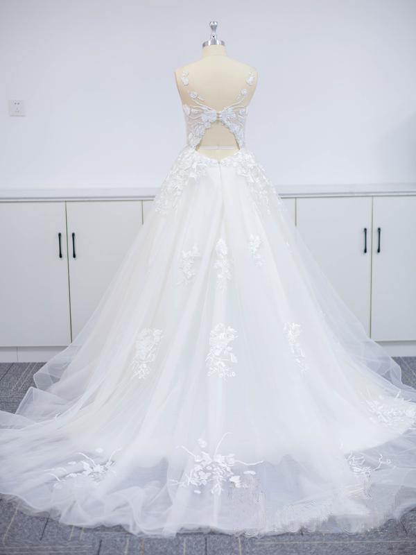 Wunderschöne Brautkleider A Linie Spitze | Hochzeitskleider Online Günstig-Misshow.de