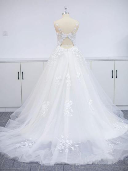 Wunderschöne Brautkleider A Linie Spitze | Hochzeitskleider Online Günstig