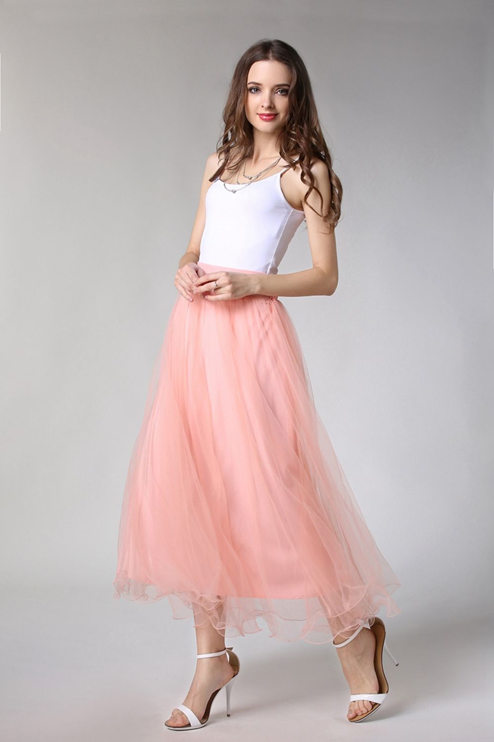 Schlechte A-Linie Petticoats lang | Prinzessin Petticoats aus weiches Netz-Misshow.de