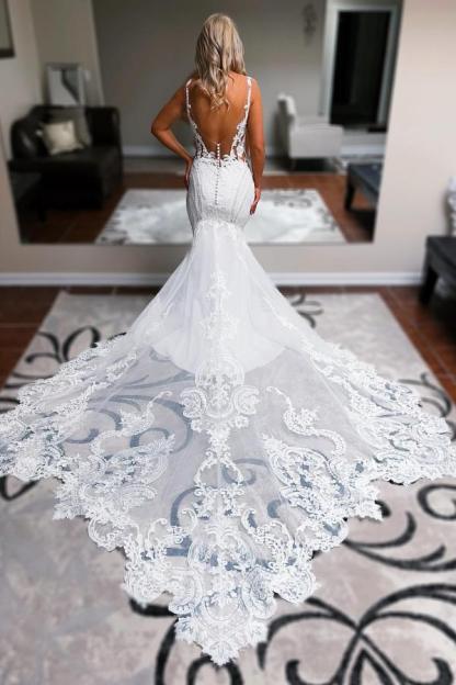 Schöne Brautkleider Meerjungfrau Stil | Hochzeitskleider mit Spitze