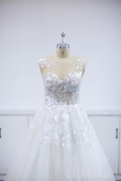 Wunderschöne Brautkleider A Linie Spitze | Hochzeitskleider Online Günstig
