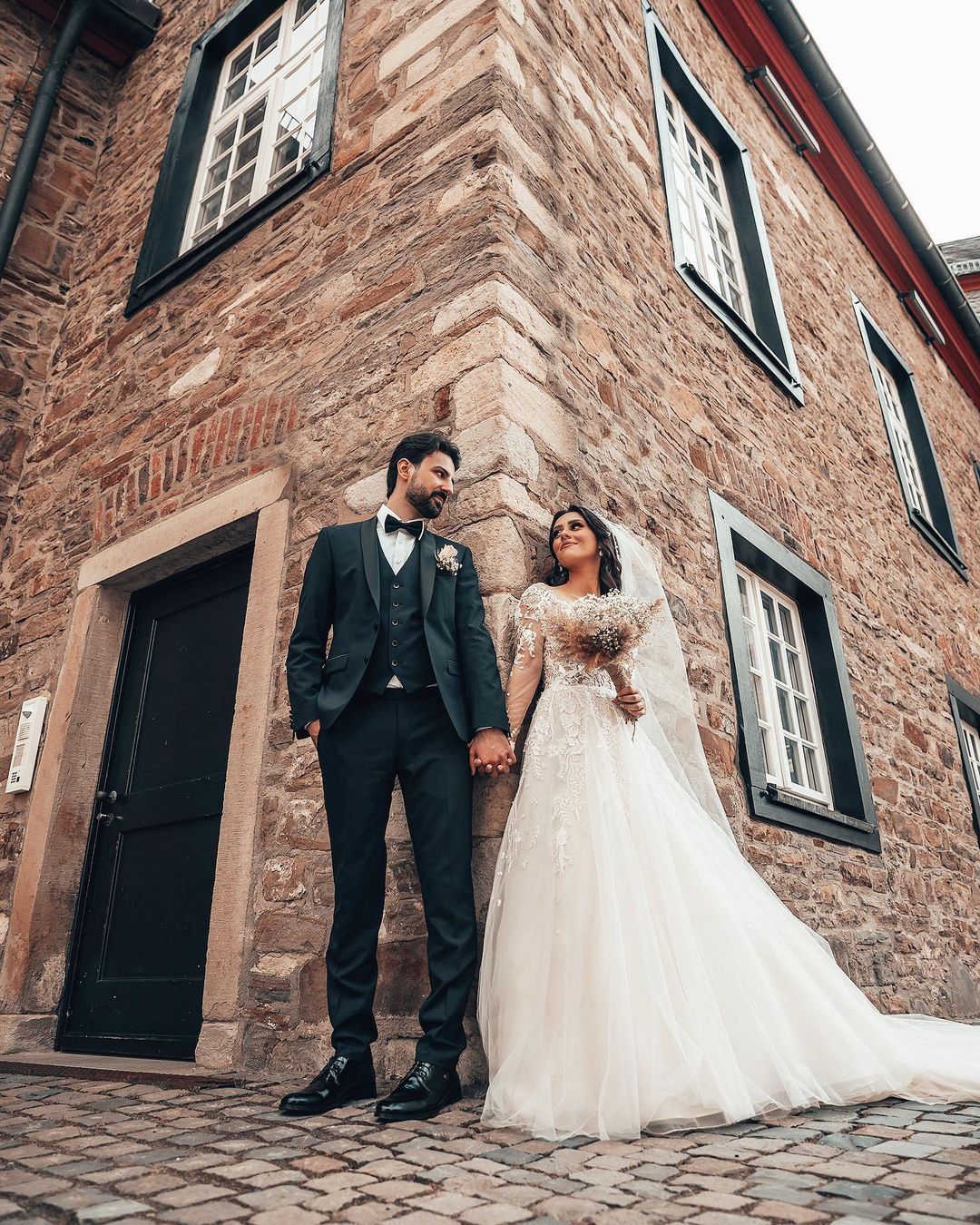 Brautkleider mit Ärmel | Hochzeitskleider A Linie Spitze