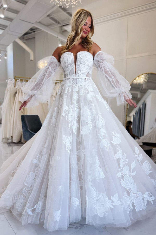 Designer Hochzeitskleider Spitze A Linie Brautkleider Günstig Online-Misshow.de