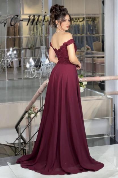 Weinrote Abendkleider Lang Schlicht Abiballkleider Ballkleider Günstig