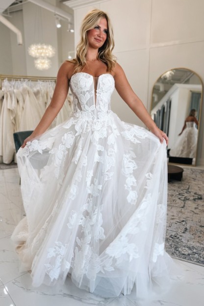 Designer Hochzeitskleider Spitze A Linie Brautkleider Günstig Online-Misshow.de