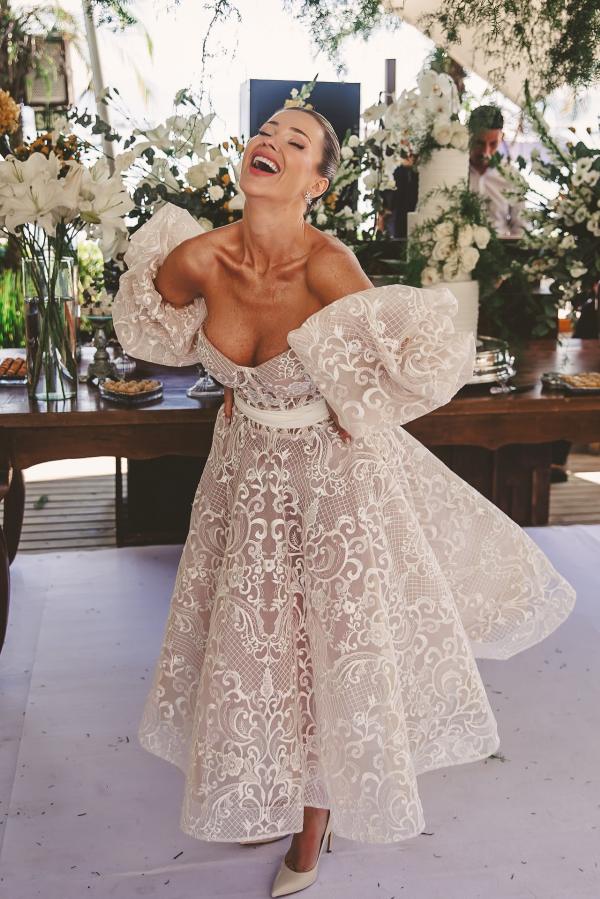 Vintage Brautkleider A Linie Kurz Hochzeitskleider Standesamt Spitze Günstig-Misshow.de