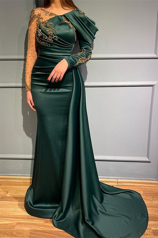 Elegante Abendkleider Dunkel Grün | Abiballkleider Lang Mit Glitzer-Misshow.de