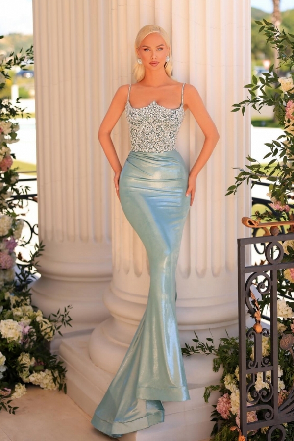 Elegante Abiballkleider Blau | Abiballkleider Lang-Misshow.de