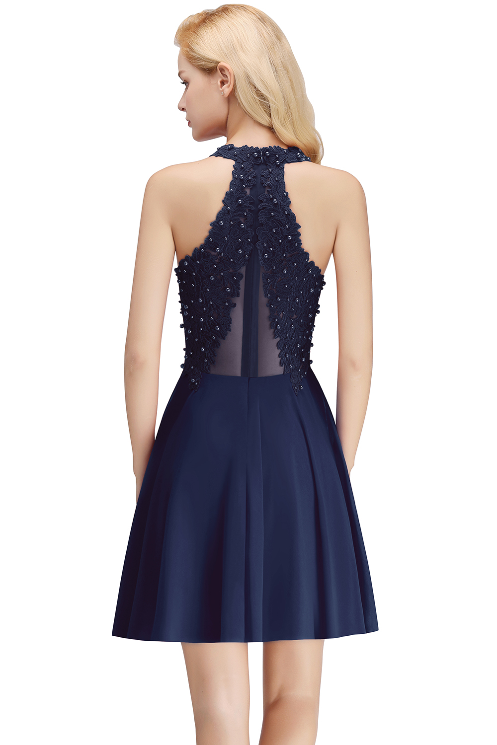 Mint Grün Chiffon Brautjungfernkleider mit Spitze Kleider Zur Hochzeit Unter50-Misshow.de