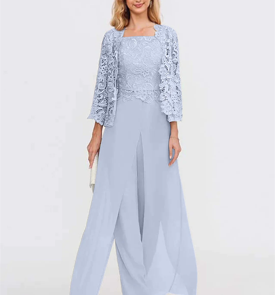 Silber Brautmutterkleid mit Jacket | 3 Teilen Mutterkleider