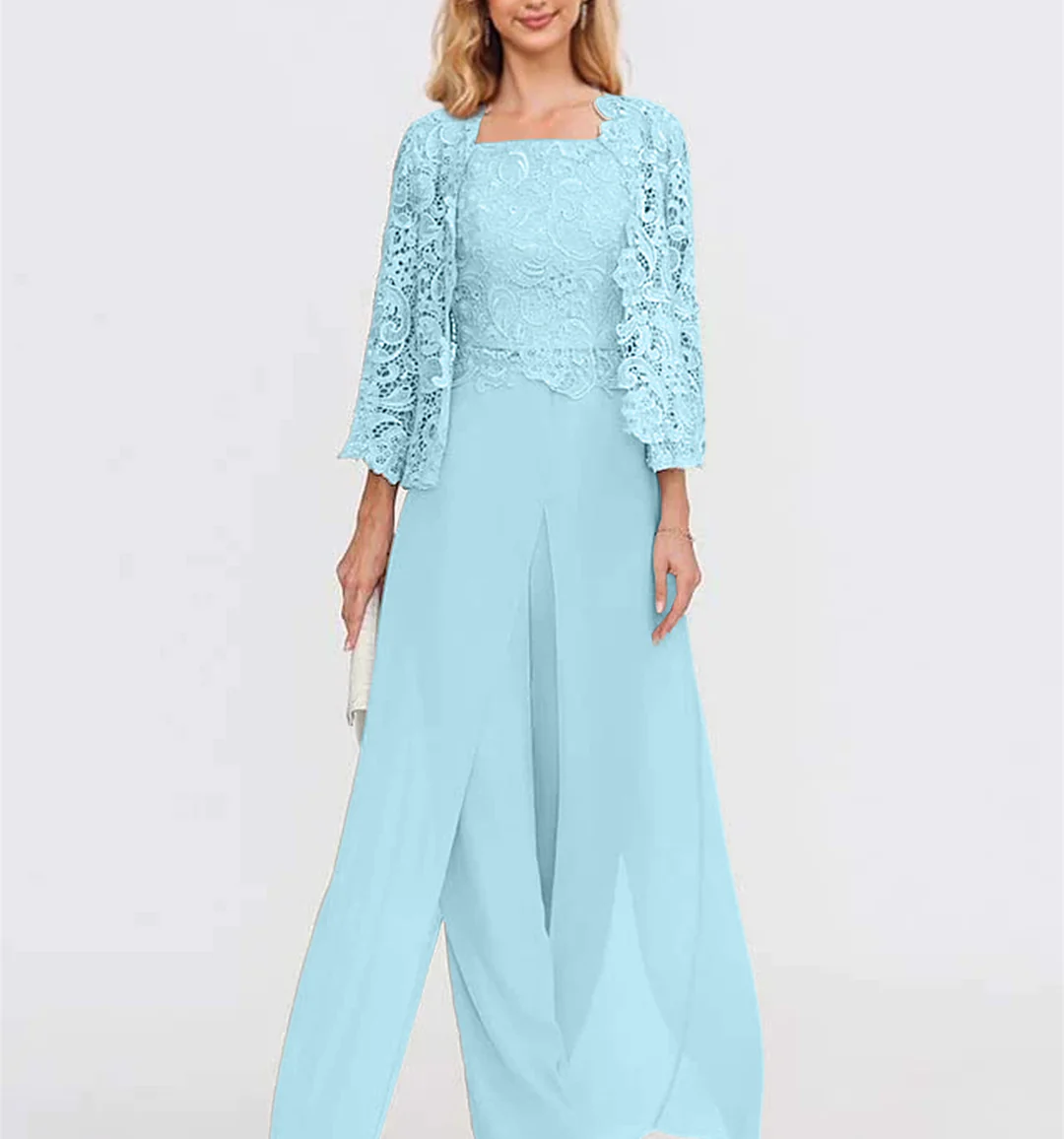 Silber Brautmutterkleid mit Jacket | 3 Teilen Mutterkleider