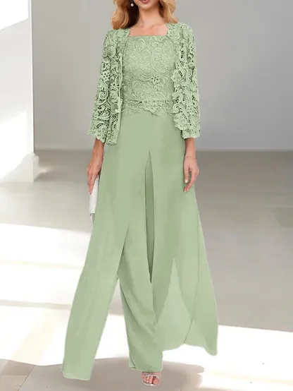 Silber Brautmutterkleid mit Jacket | 3 Teilen Mutterkleider