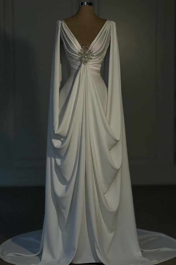 Elegante Abendkleider Lang Weiß | Abiballkleider Günstig online-Misshow.de