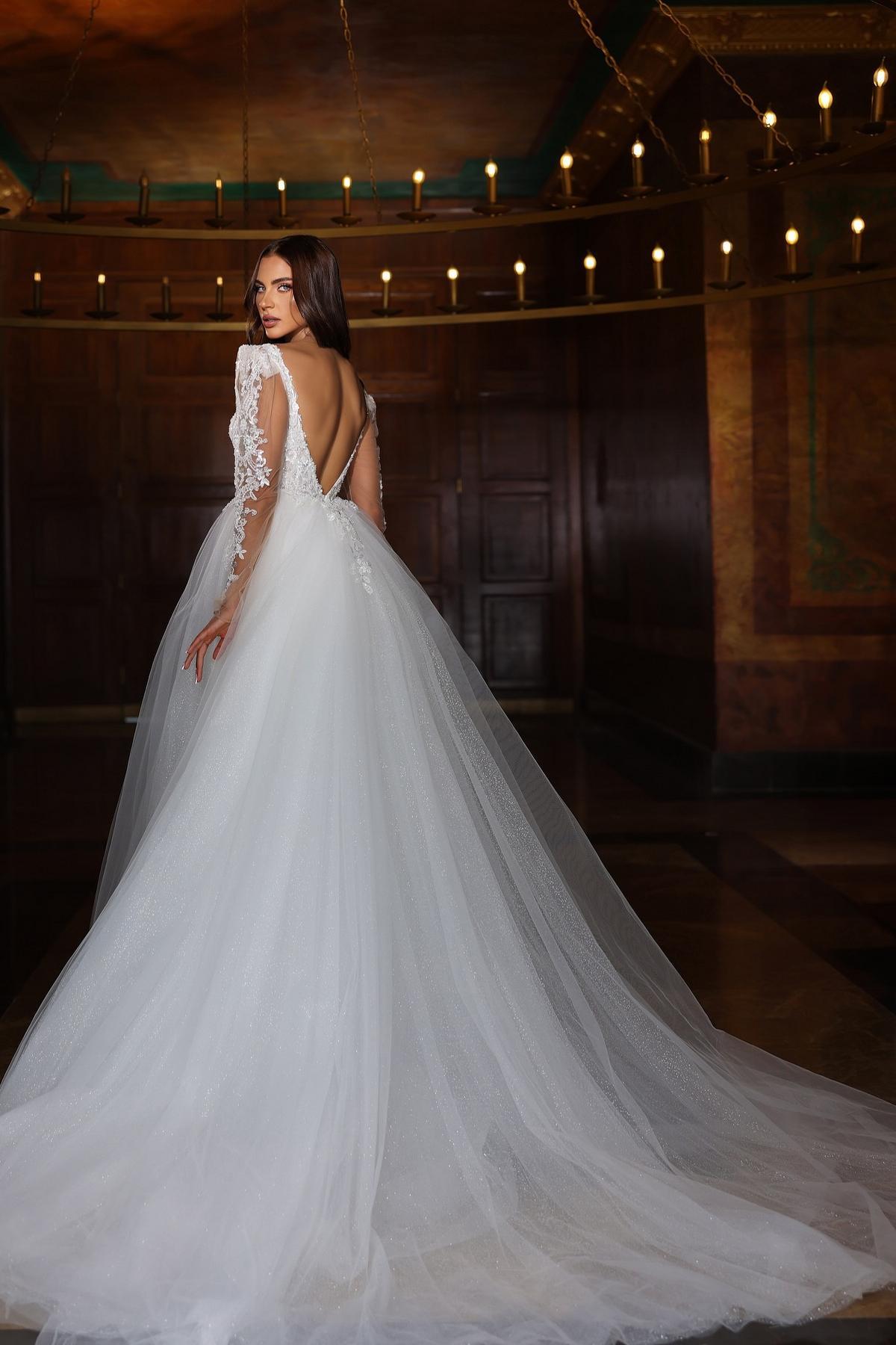 Elegante Brautkleider Mit Ärmel Spitze Hochzeitskleid A Linie-Misshow.de
