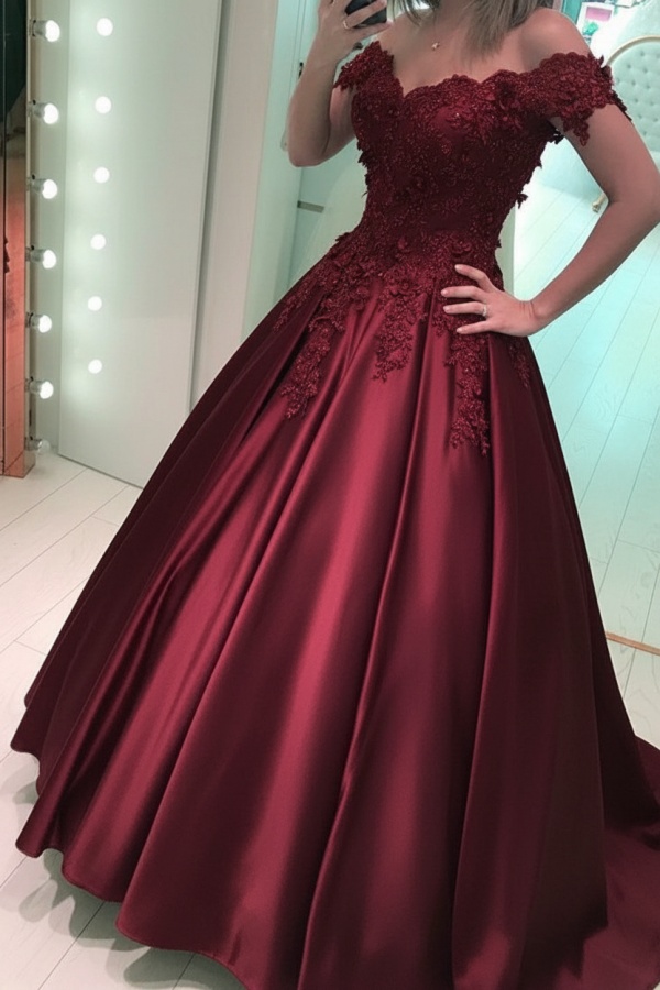 Luxus Abendkleider Prinzessin Lang | Abiballkleider mit Spitze