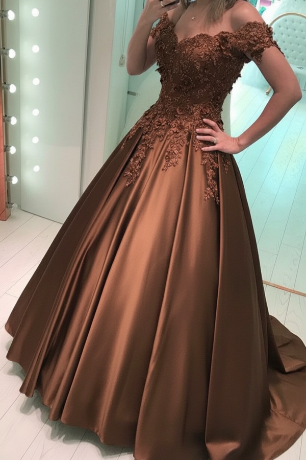 Luxus Abendkleider Prinzessin Lang | Abiballkleider mit Spitze