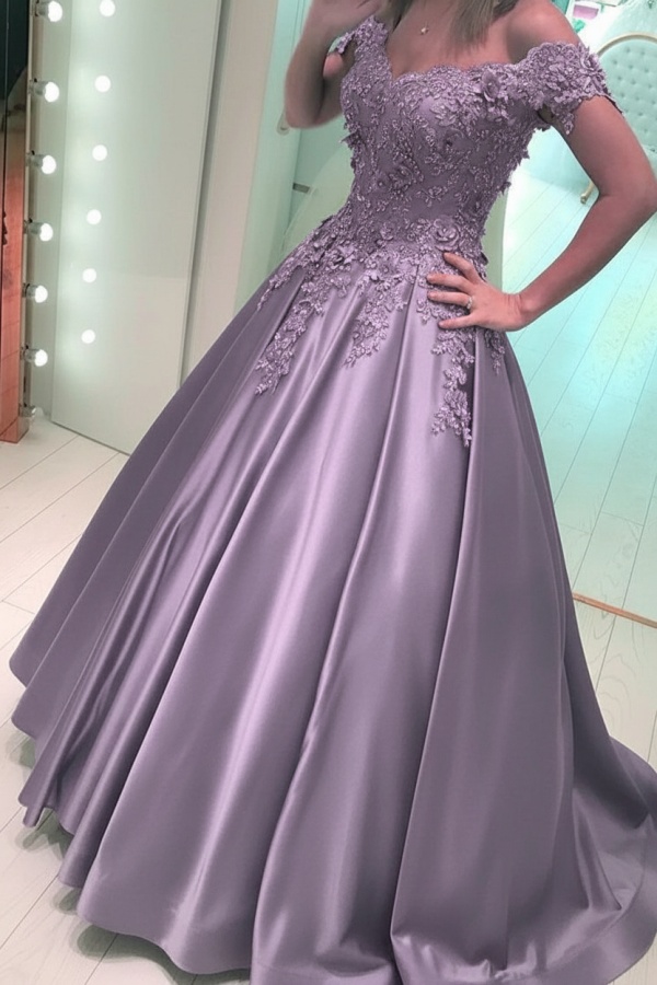 Luxus Abendkleider Prinzessin Lang | Abiballkleider mit Spitze