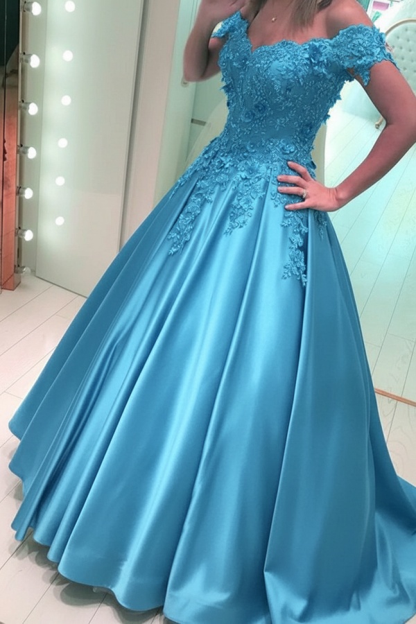 Luxus Abendkleider Prinzessin Lang | Abiballkleider mit Spitze