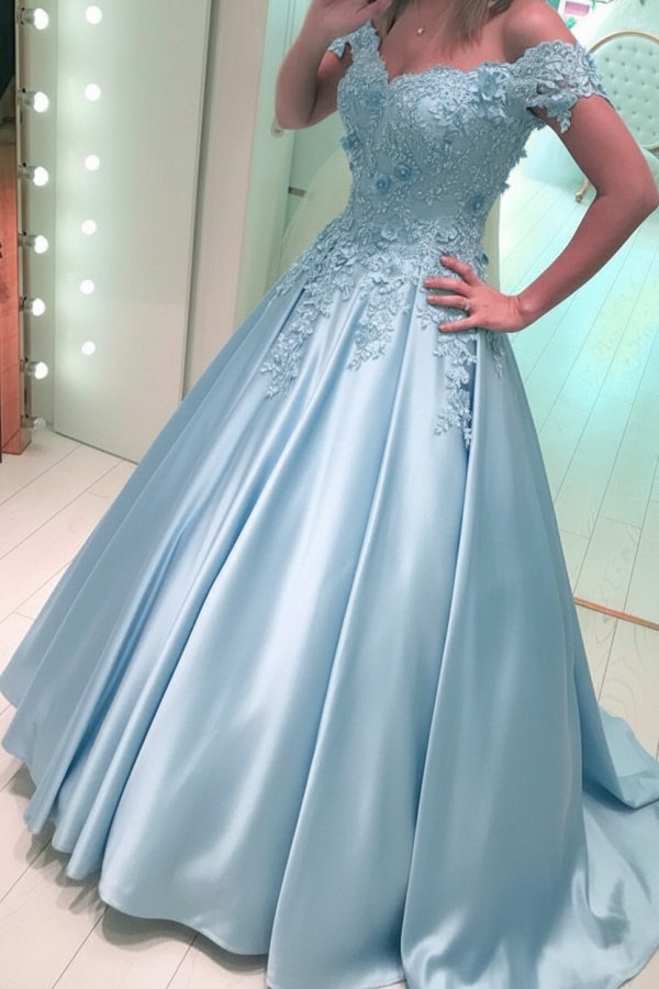 Luxus Abendkleider Prinzessin Lang | Abiballkleider mit Spitze