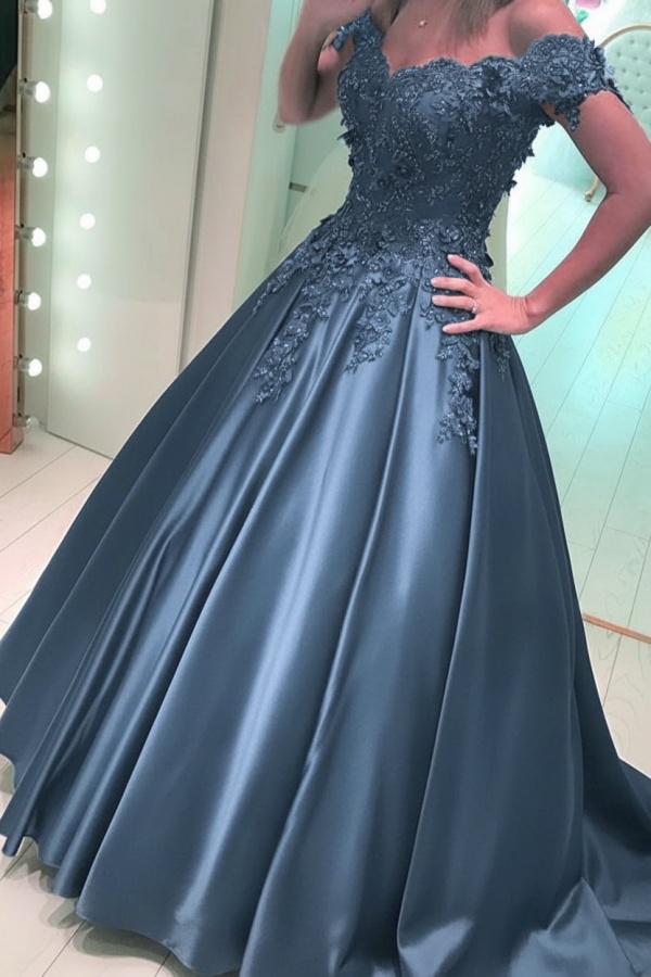 Luxus Abendkleider Prinzessin Lang | Abiballkleider mit Spitze