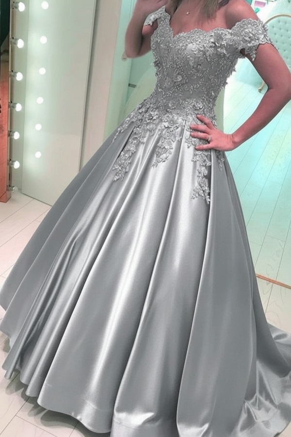 Luxus Abendkleider Prinzessin Lang | Abiballkleider mit Spitze