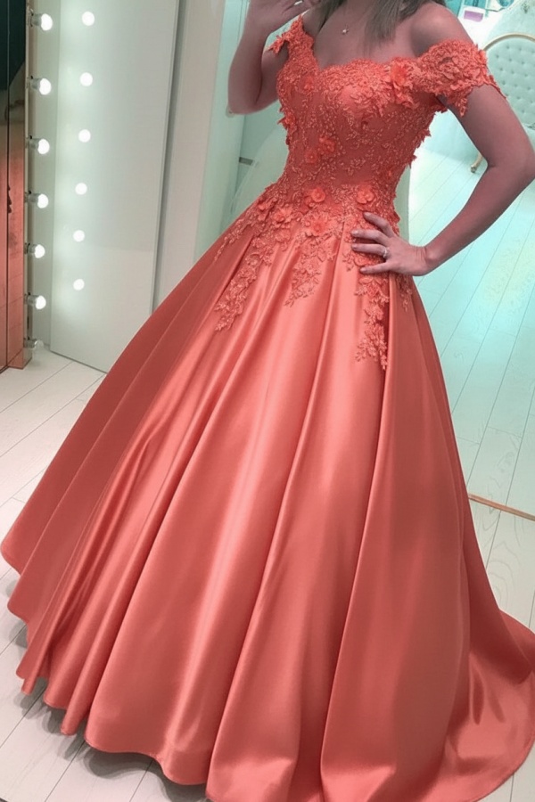 Luxus Abendkleider Prinzessin Lang | Abiballkleider mit Spitze