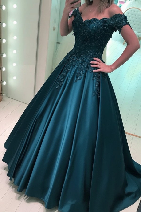 Luxus Abendkleider Prinzessin Lang | Abiballkleider mit Spitze