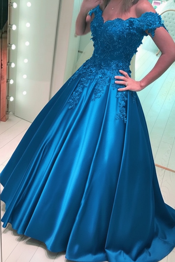 Luxus Abendkleider Prinzessin Lang | Abiballkleider mit Spitze
